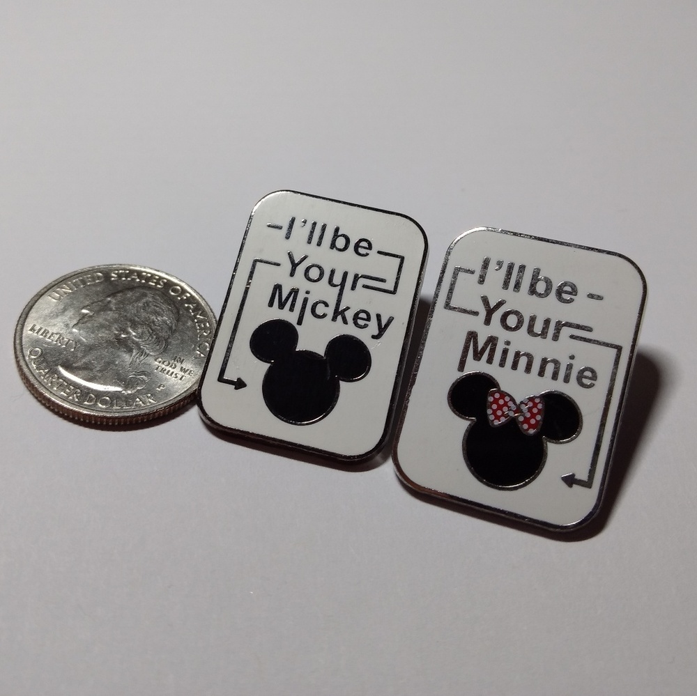 Set of I'll be your Mickey/Minnie lapel pins